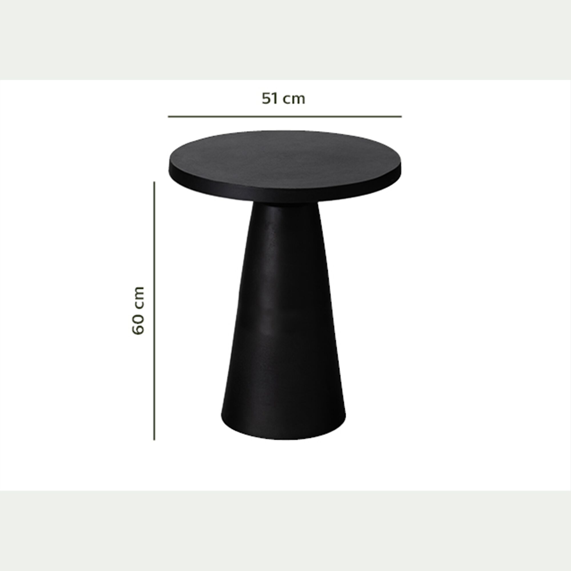 JAMUI - Bout de canapé en aluminium - noir D51xH60cm