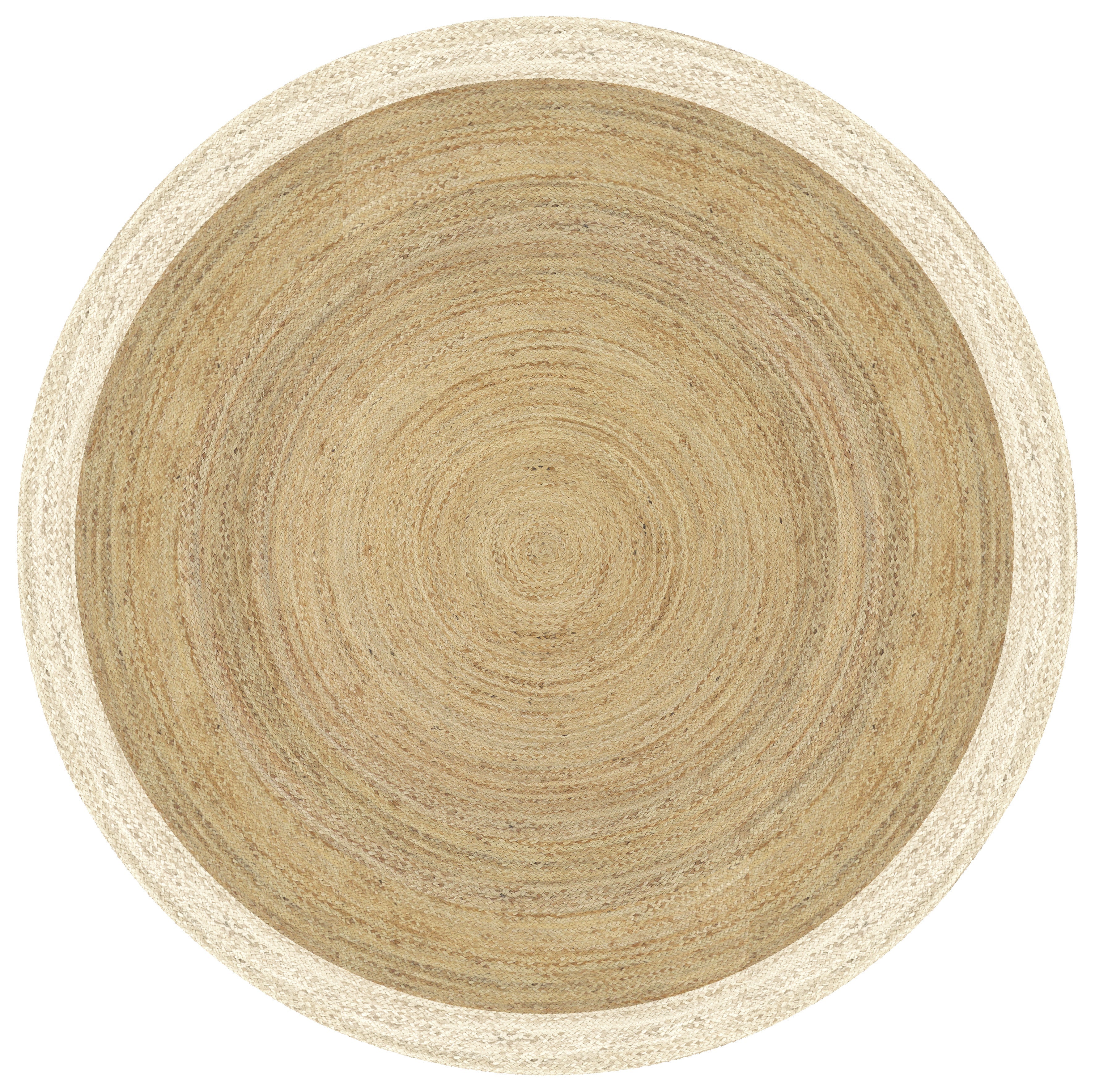 Mrcarpet jute vloerkleed - naturel/wit - Ø 120 cm