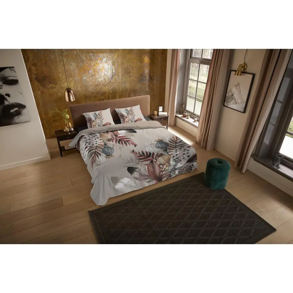 Pure dekbedovertrek veren - 1 persoons 140x200/220 cm - Taupe - Microvezel