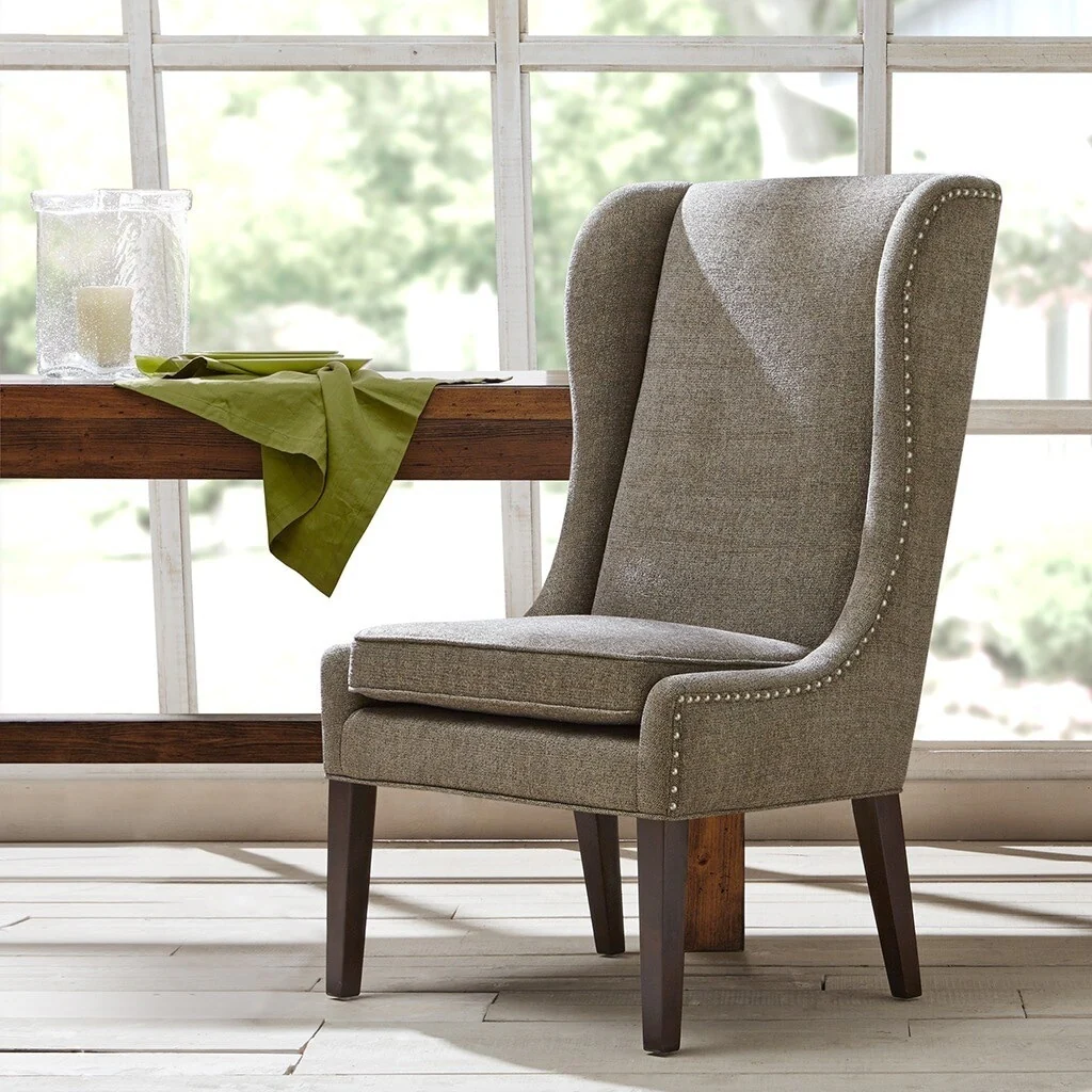 Madison Park Sydney Grey Traditional Wing Dining Chair
