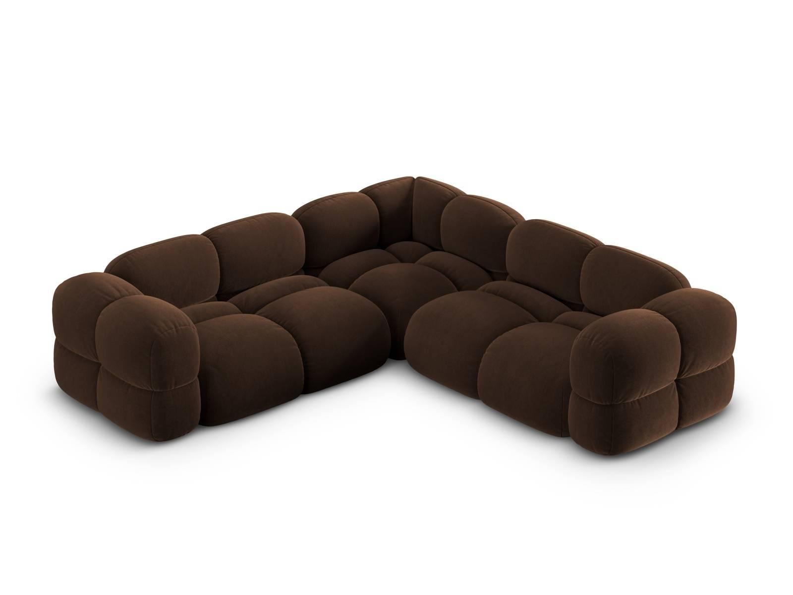 Cosmopolitan Design Loretto Hoekbank Symmetrisch - Velvet - Chocolade