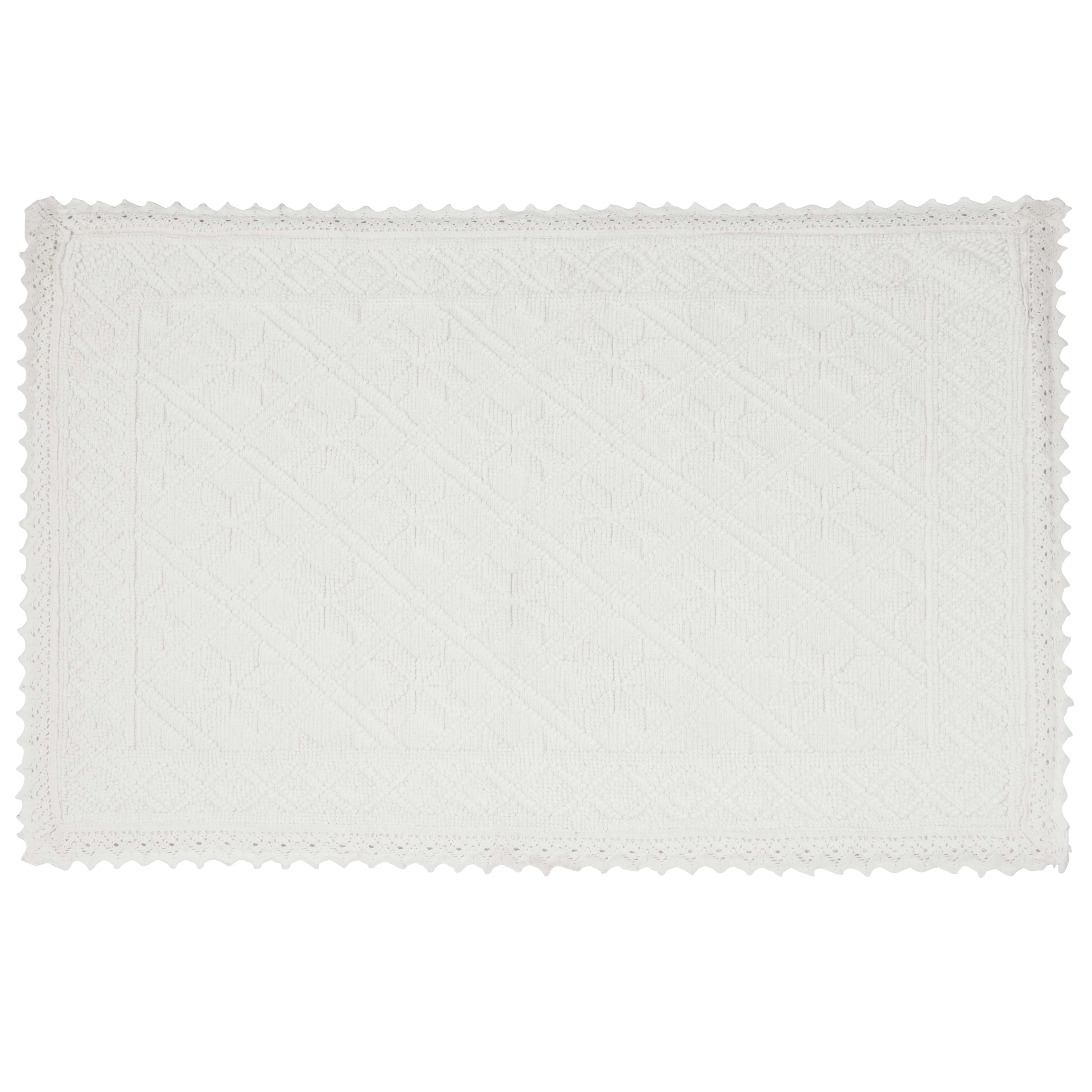 - Tapis tissé en coton recyclé écru 60x90