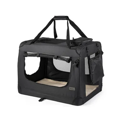 Lionto Dog Transport Box Made of Textile - Black