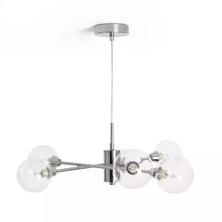 Habitat Sputnik Glass 6 Light Pendant Light - Chrome