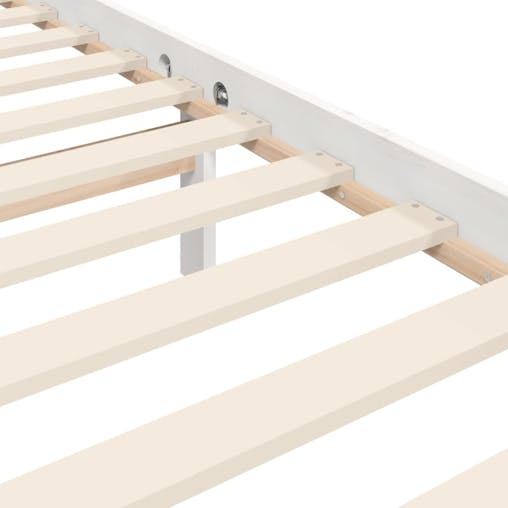 NNEVL Bed Frame with Headboard White 137x187 cm Double Solid Wood