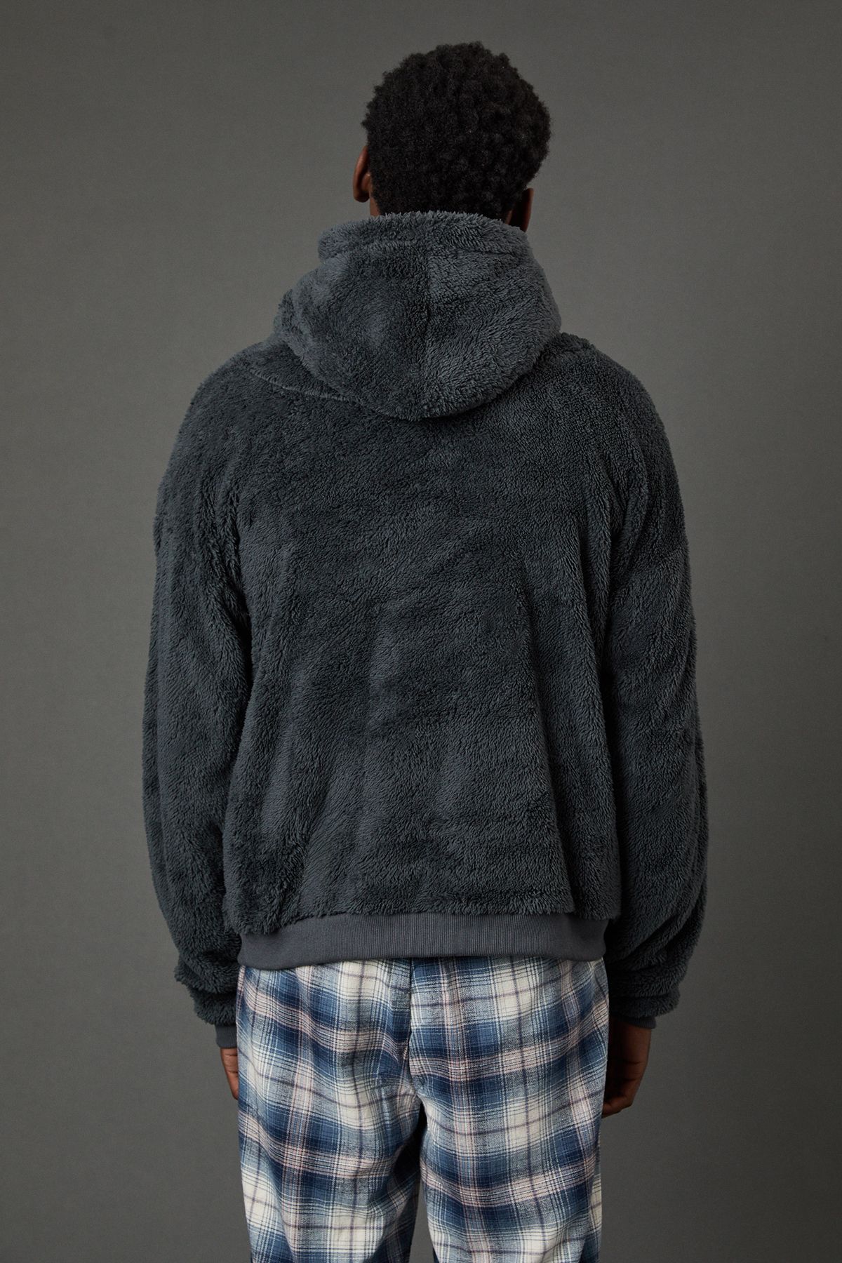 Maine Dark Grey Sherpa Lounge Hoodie