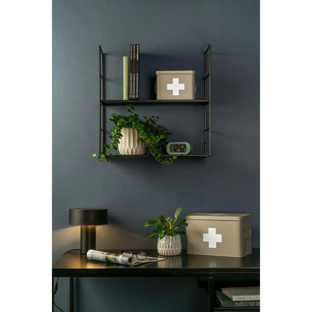 MEDICINE BOX CROSS - Boîte à pharmacie métal gris