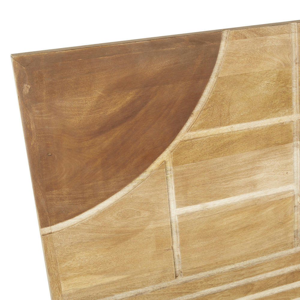 SACRAMENTO - Déco murale en bois de manguier gravé marron 75x110