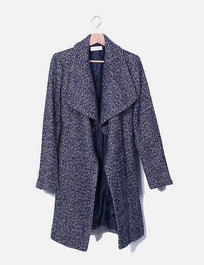 Camaïeu Navy blue jacquard coat