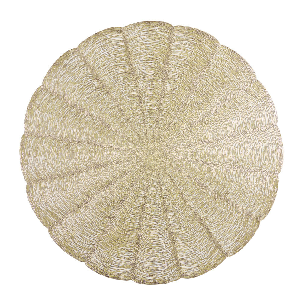 Set de table rond forme fleur doré Ø38 cm