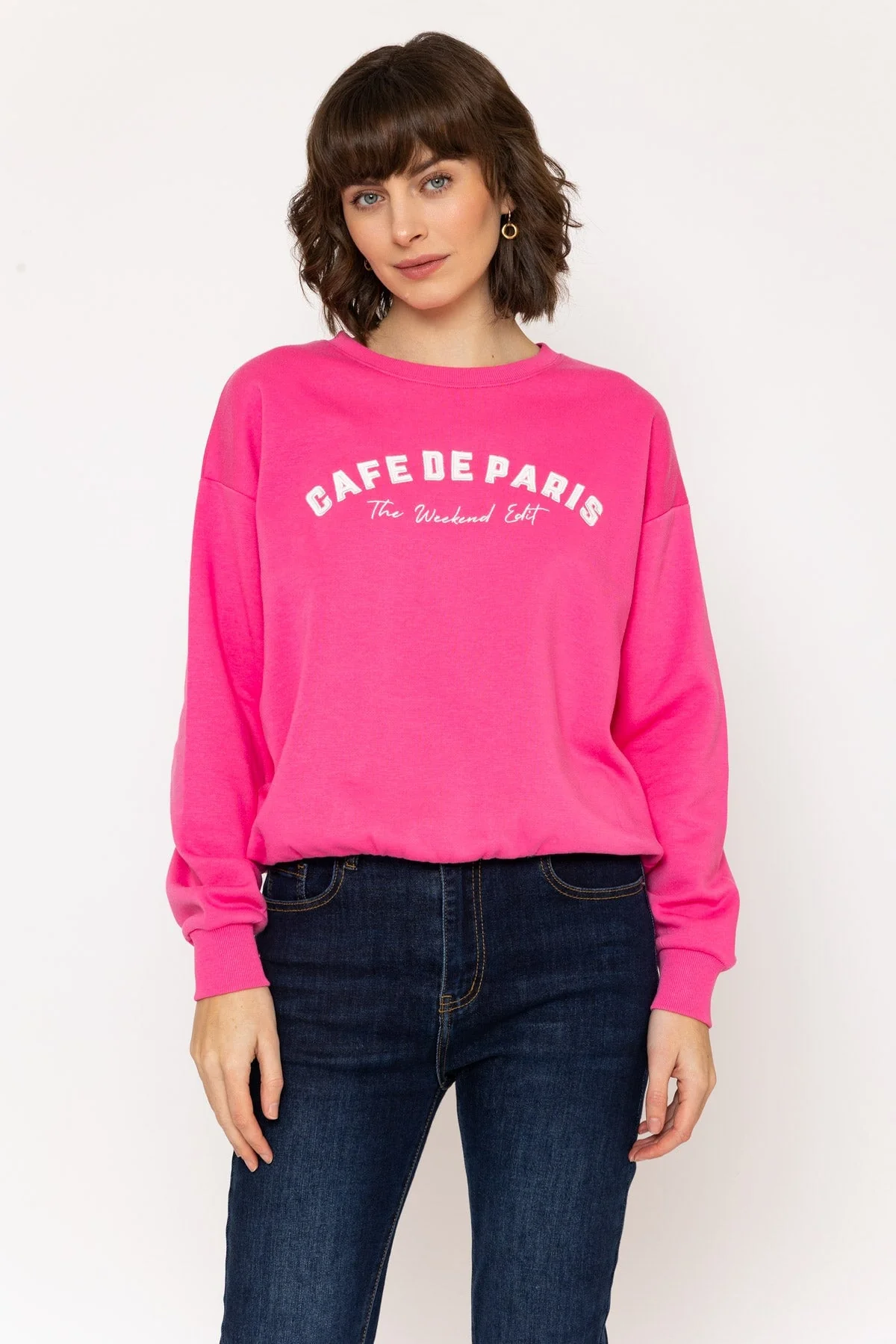 Pink Cotton Blend Logo Sweatshirt
