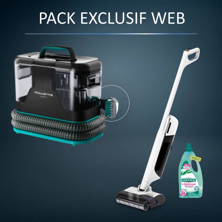 Pack Exclusif Web - Aspirateur Laveur X-Clean 12   Shampouineuse Clean-it   Sanytol offert