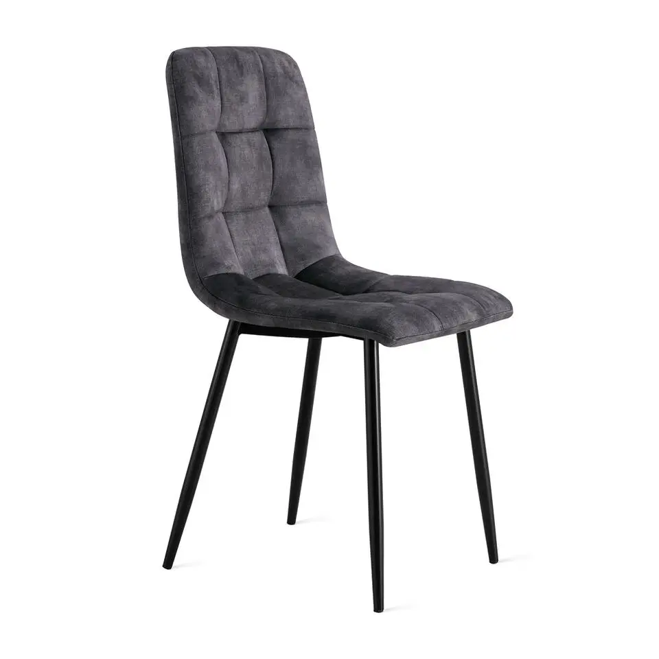 Set van 2 Yerevan Eetkamerstoelen Velvet Antraciet