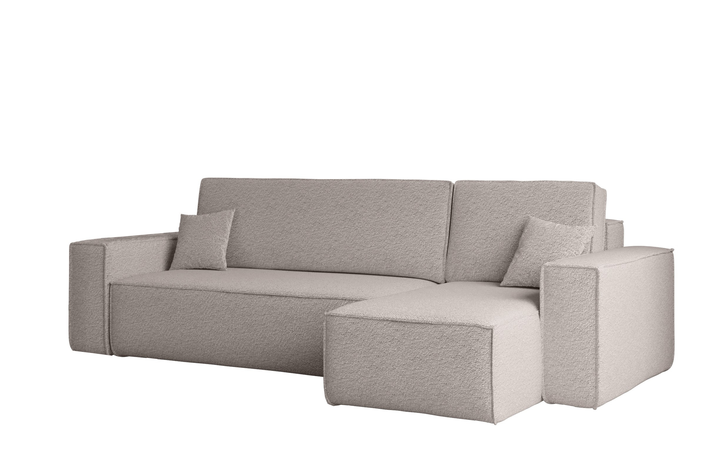 Sofa w kształcie L BEST, tkanina Abriamo, Ciemnobeżowy Prawostronny