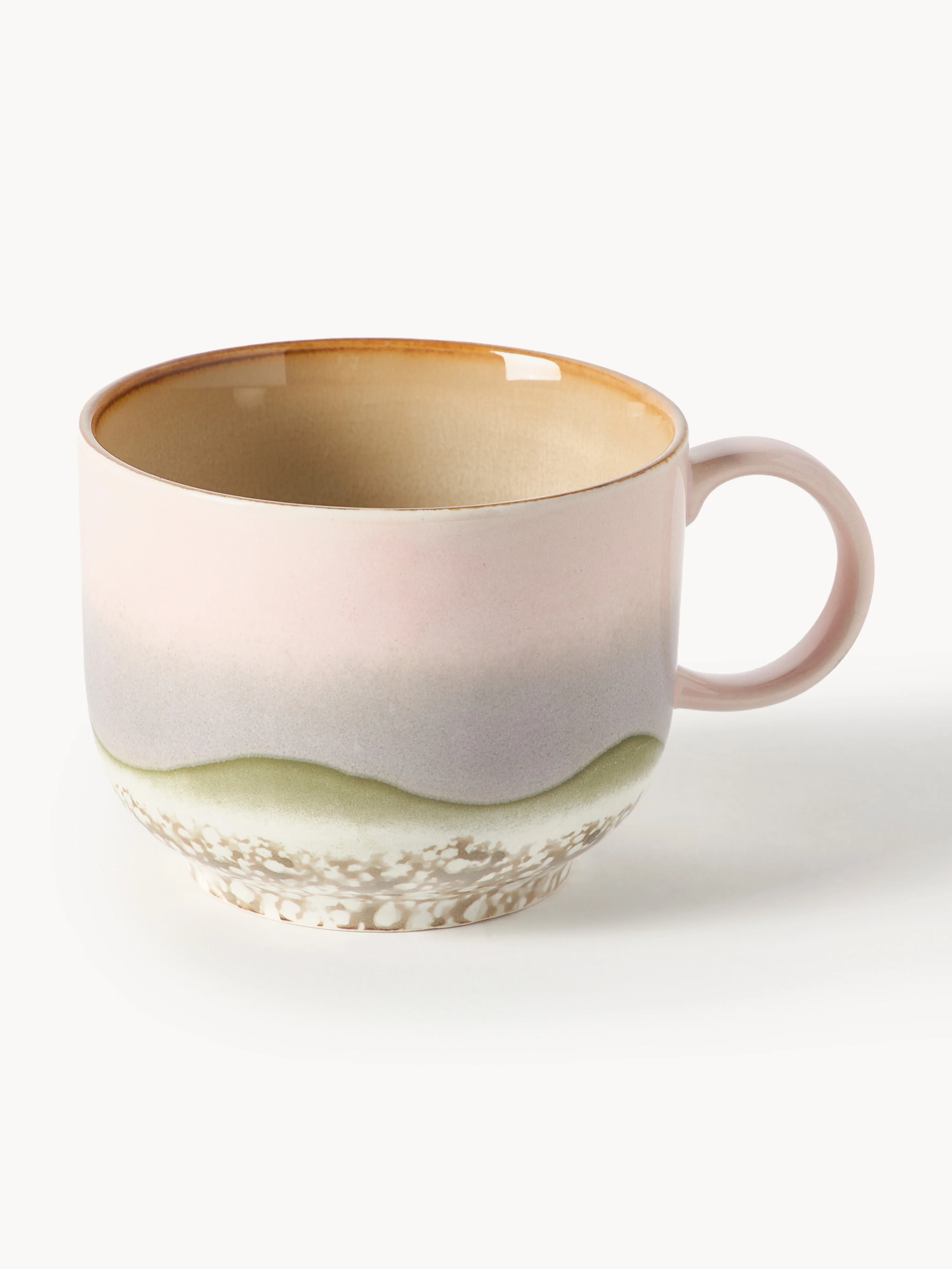 Handgefertigte Tasse 70's mit Reaktivglasur