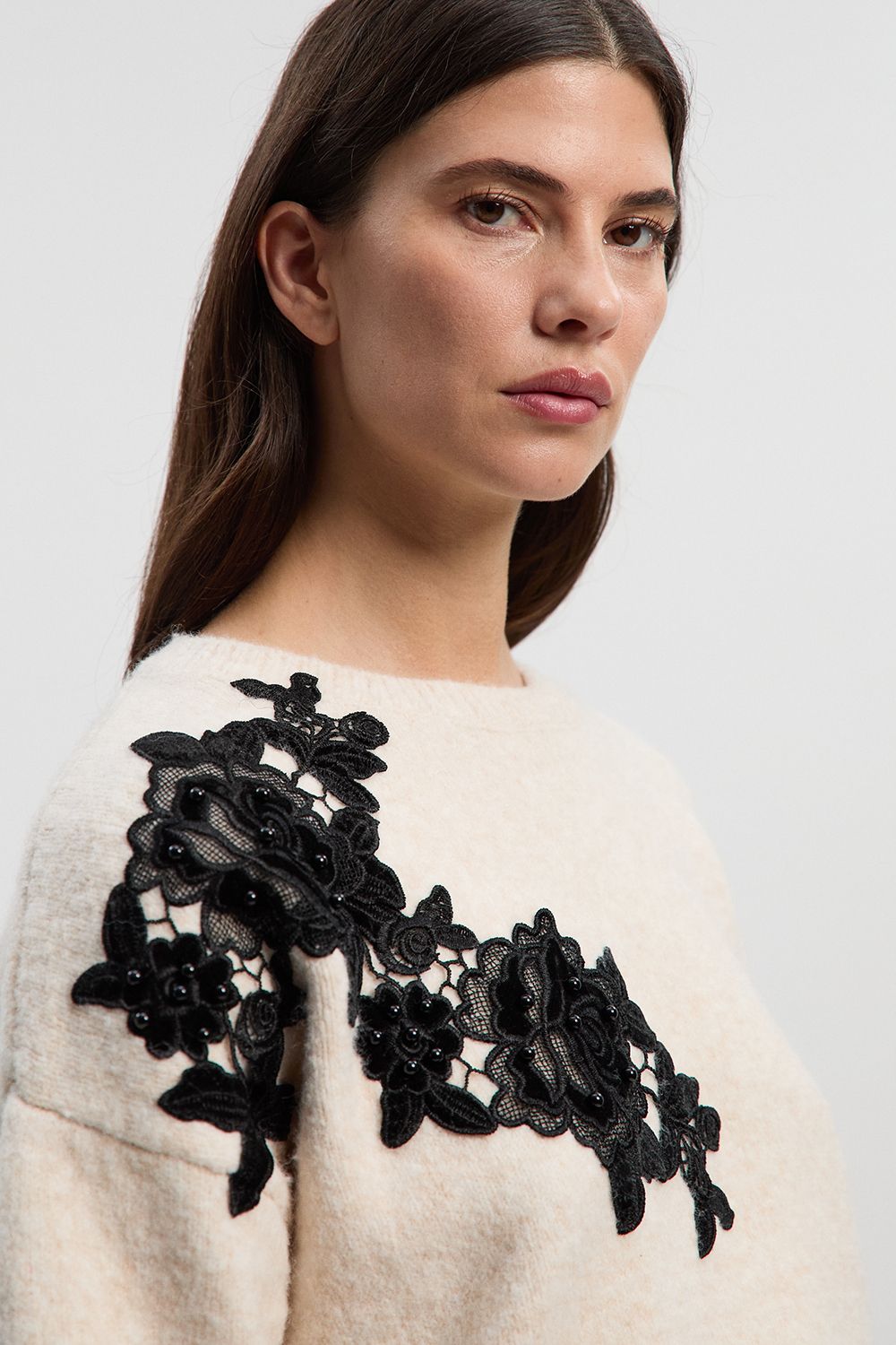 KarenMillen Lace Embellished Cosy Jumper