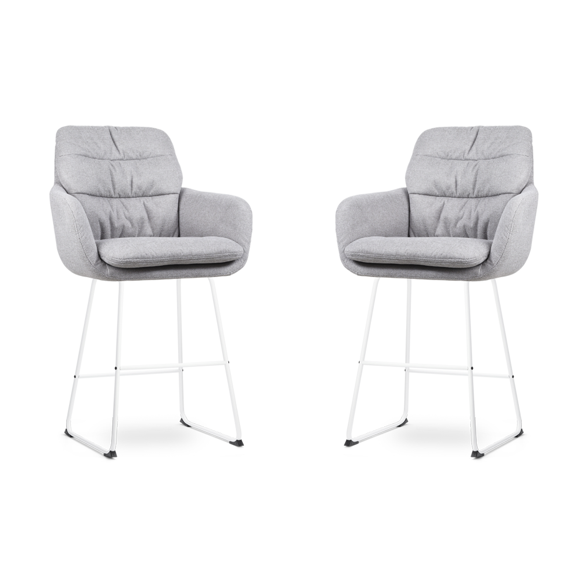 Nolon Nino-Mia Barkrukken Set van 2 - Grijs - Wit - 65 cm