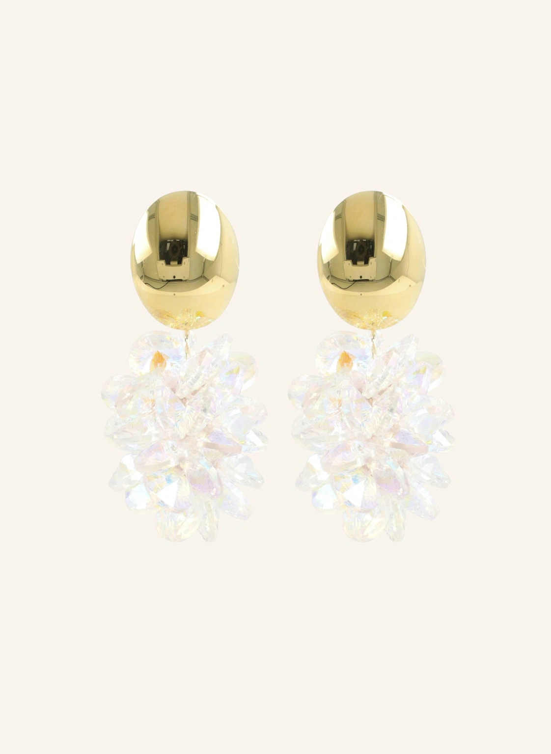 LOTT.gioielli Ohrhänger SOLEA THICK OVAL CRYSTAL SEQUINS HOLO POLISHED SILVER PIN by GLAMBOU