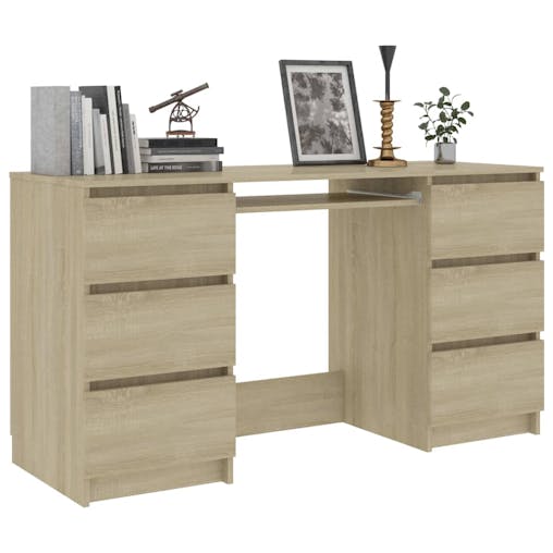 NNEVL Writing Desk Sonoma Oak 140x50x77 cm Chipboard