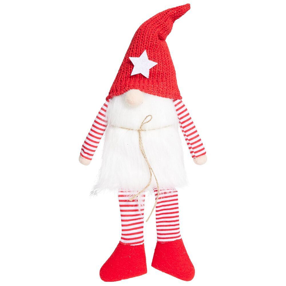 Gnome de No&euml;l à poser avec jambes tombantes H40cm
