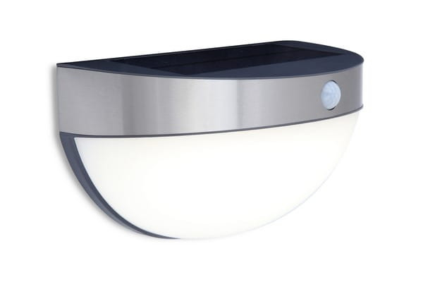 Lampa elewacyjna kinkiet solarny z czujnikiem ruchu srebrny Lutec