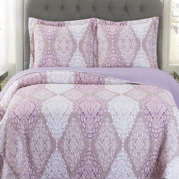 Luxury 3 Pieces Oversized Bedspread Set Reversible Quilt King Jewell