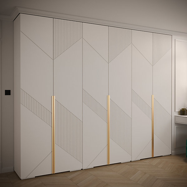 Armoire Manhattan Ryfel 7 a portes battantes H. 236,7 x L. 300 x P. 47, 6 portes