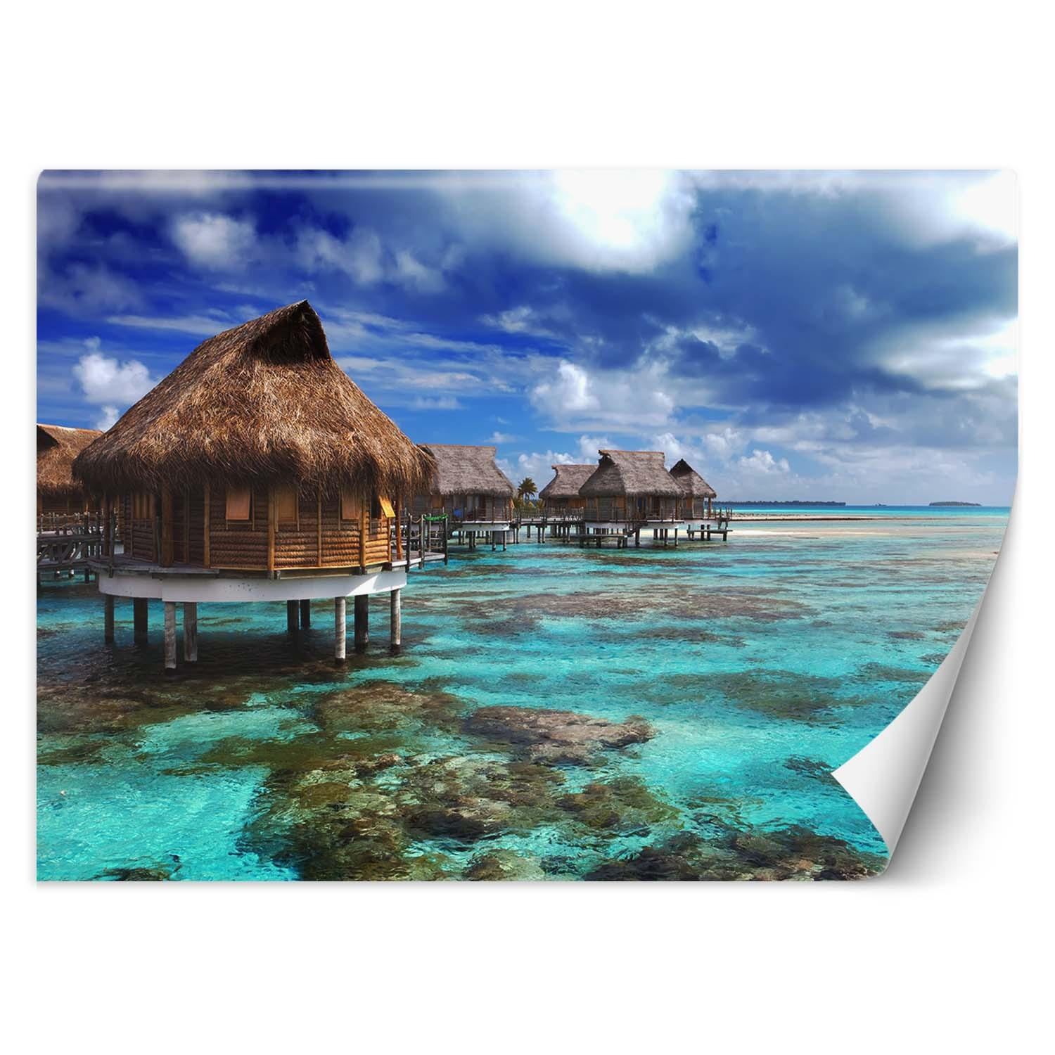 Feeby Fototapeta, Domek błękitna plaża tropikalna 150x105