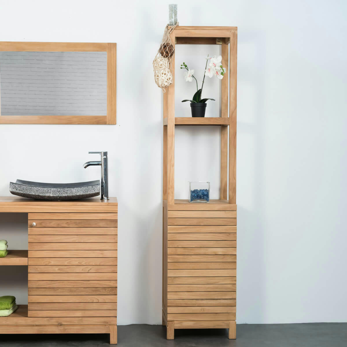 - Colonne de salle de bain en teck H180cm