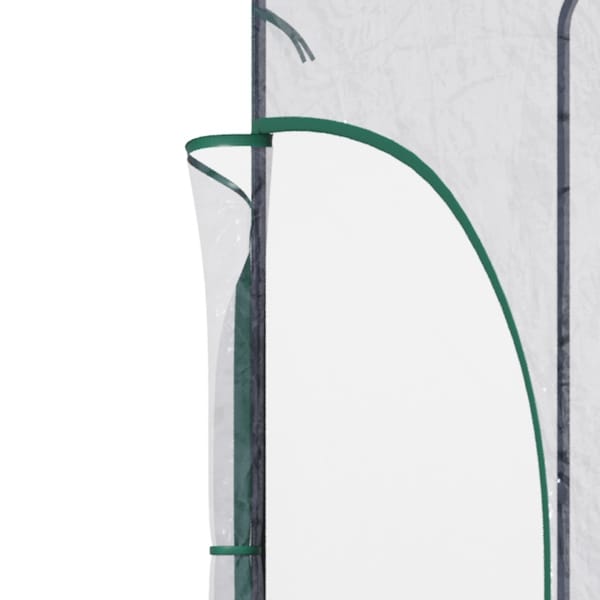 Outsunny Outdoor Walk-In Lean to Wall Tunnel Greenhouse with 2 Zippered Roll Up Doors, 5 x 4 x 7 ft - 56.25"L x 46.5"W x 83.5"H