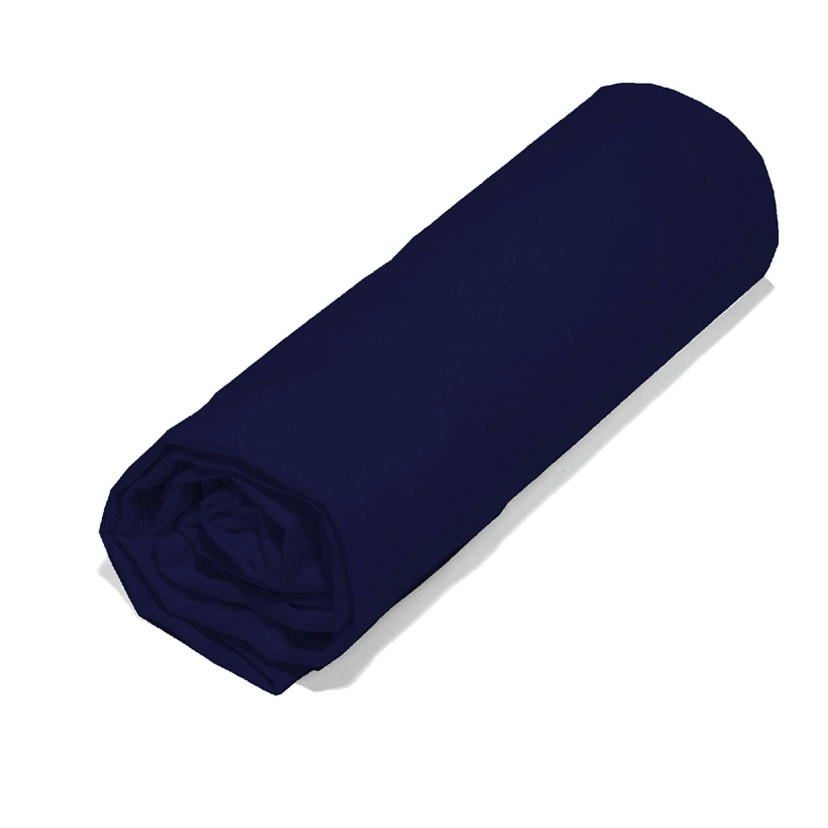 COTON BIO UNI - Drap housse en coton bio bleu marine 160x200 cm