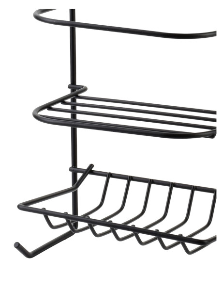 CARL BLACK Półka łazienkowa 15x9,5x46cm 2 półki   2 wieszaki