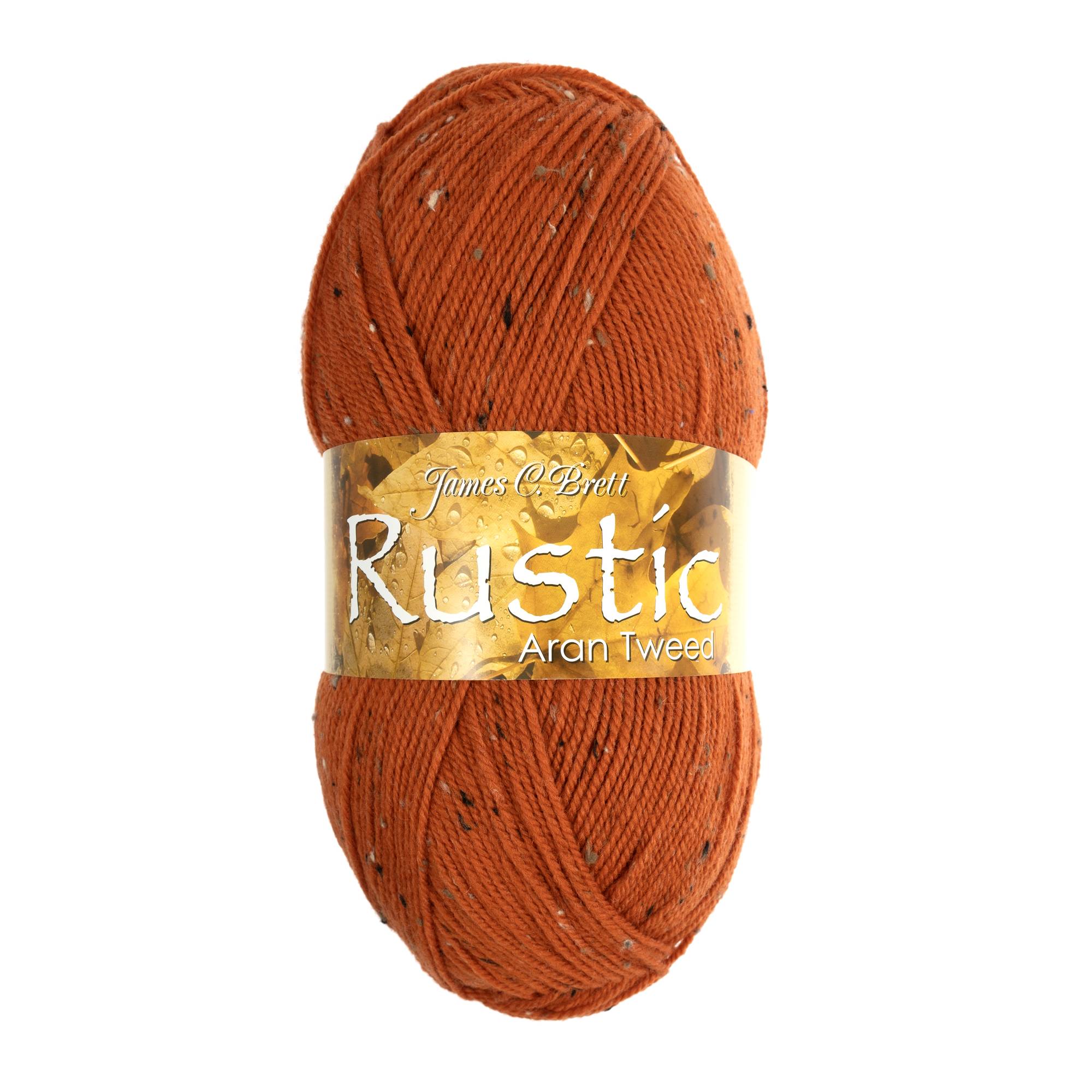 James C Brett Pumpkin Rustic Aran Tweed 400g