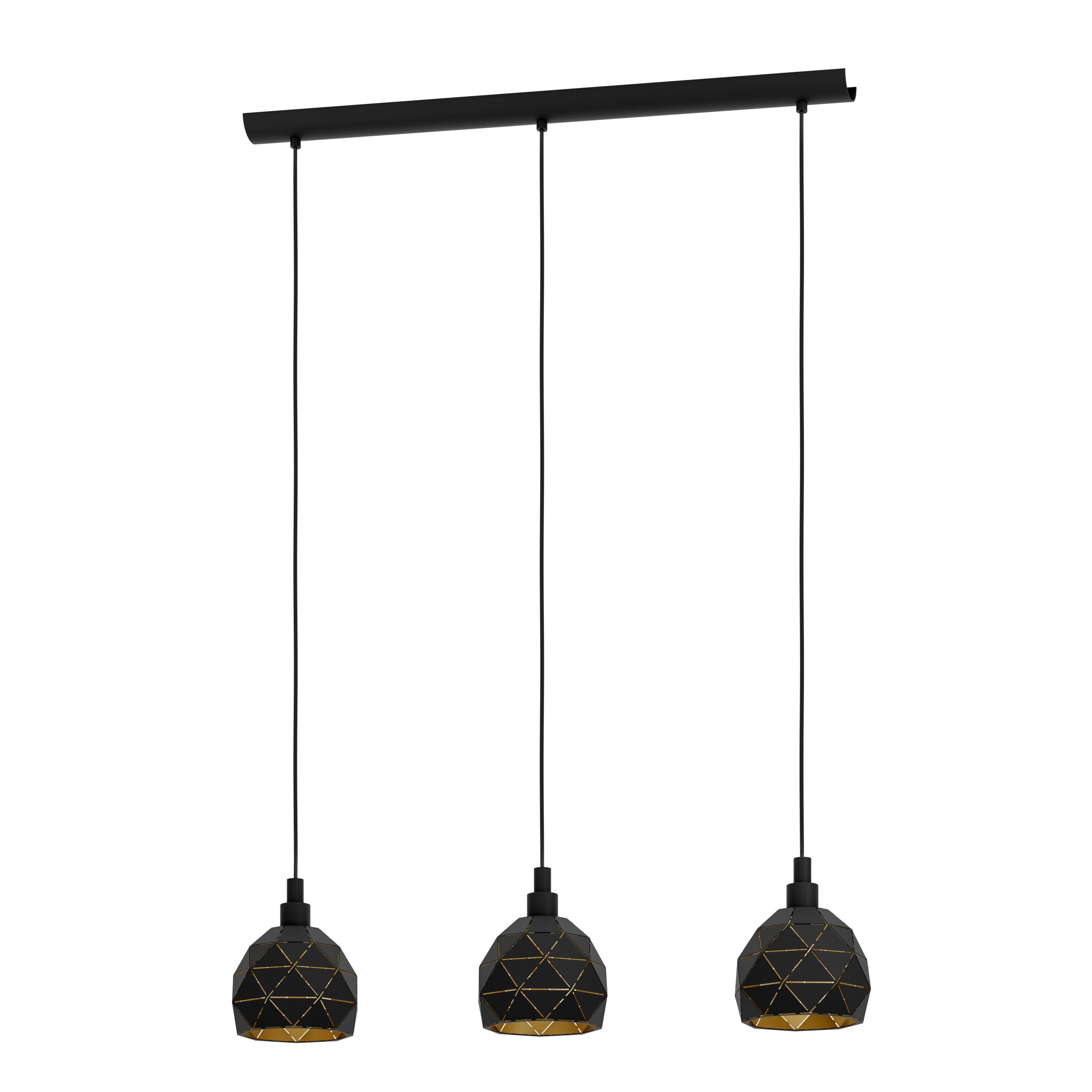 EGLO hanglamp Roccaforte - e14 - 75 cm - zwart/goud
