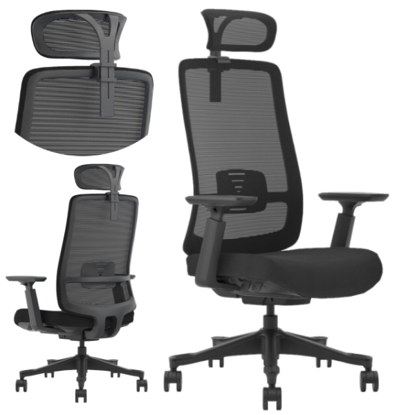 Ergonomiczny fotel biurowy Calpe czarny