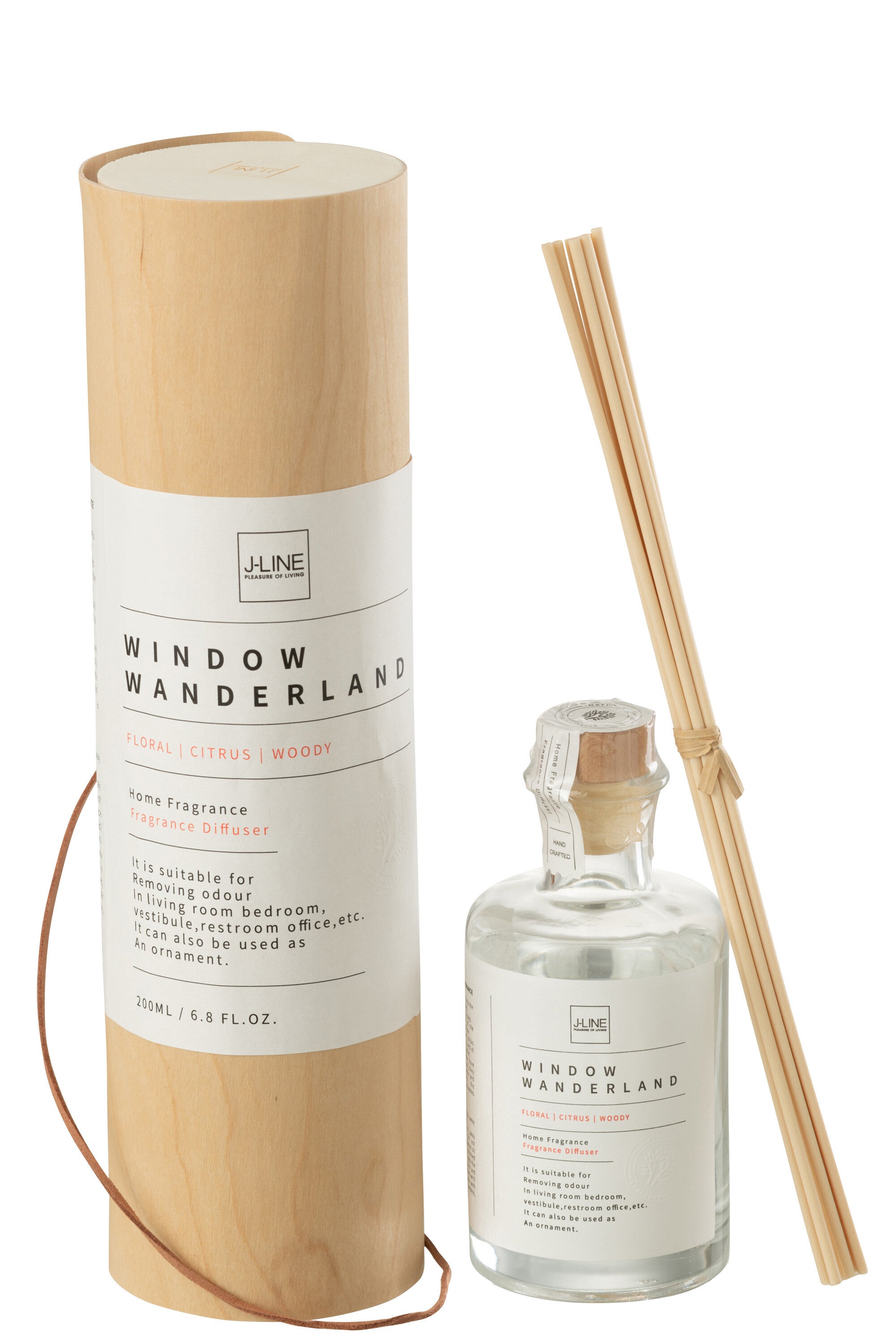 J-Line geurolie + stokjes - Window Wanderland - transparant - large