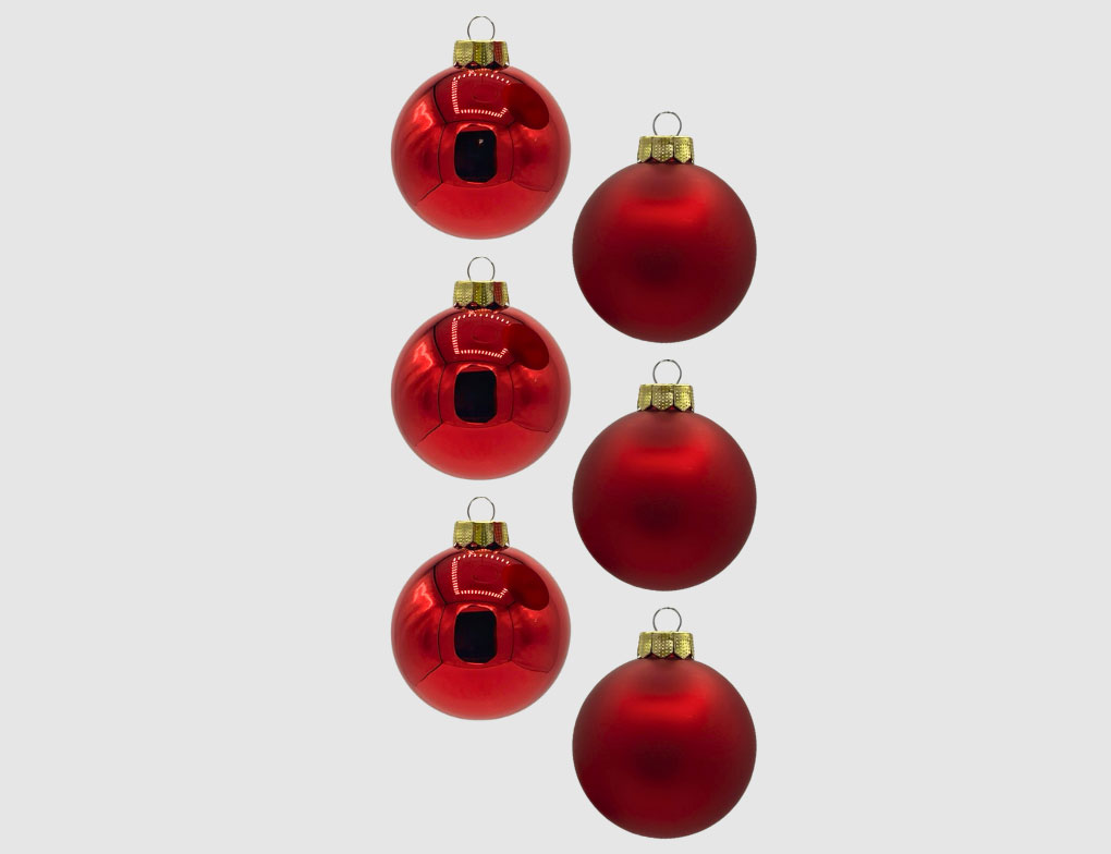 Weihnachtskugeln Rot Glas Ø8cm matt & glänzend