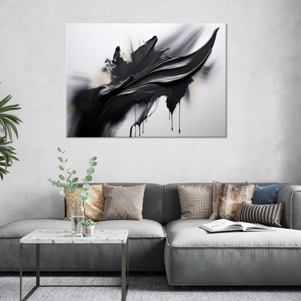 Feeby Obraz na płótnie, Abstrakcja Czarno Biała Efekt 3D 60x40