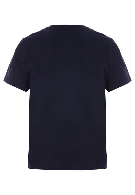 Mens Navy Plain Cotton Pyjama Top