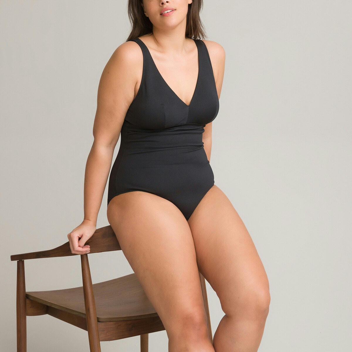 Maillot de bain 1 pièce triangle, matière reliéfée