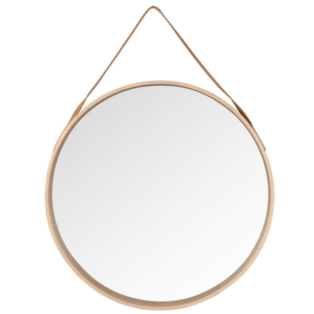 ALDEN - Miroir rond en bois de bouleau D59