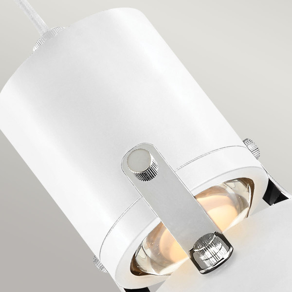 Lampa wisząca Brynne matowa biel-chromowana LED 1x8W 3000K 800lm Feiss