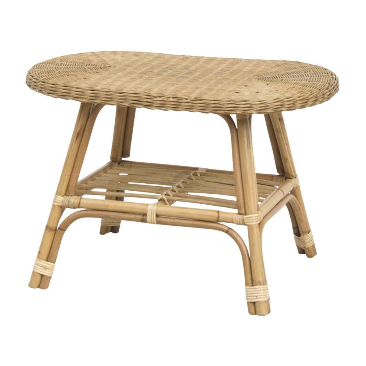 - Table basse ovale rotin