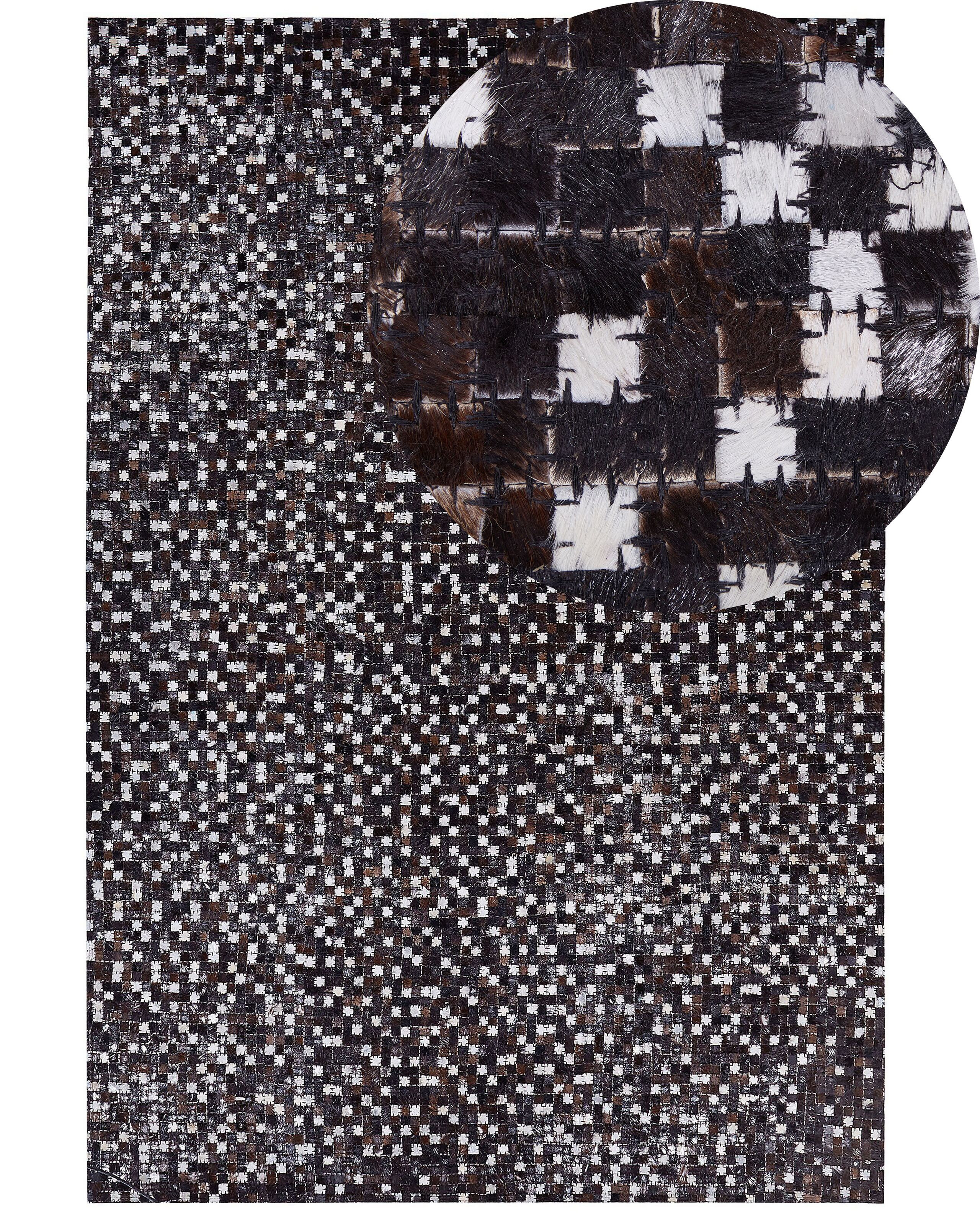 Dywan skórzany patchwork 140x200 cm brązowy