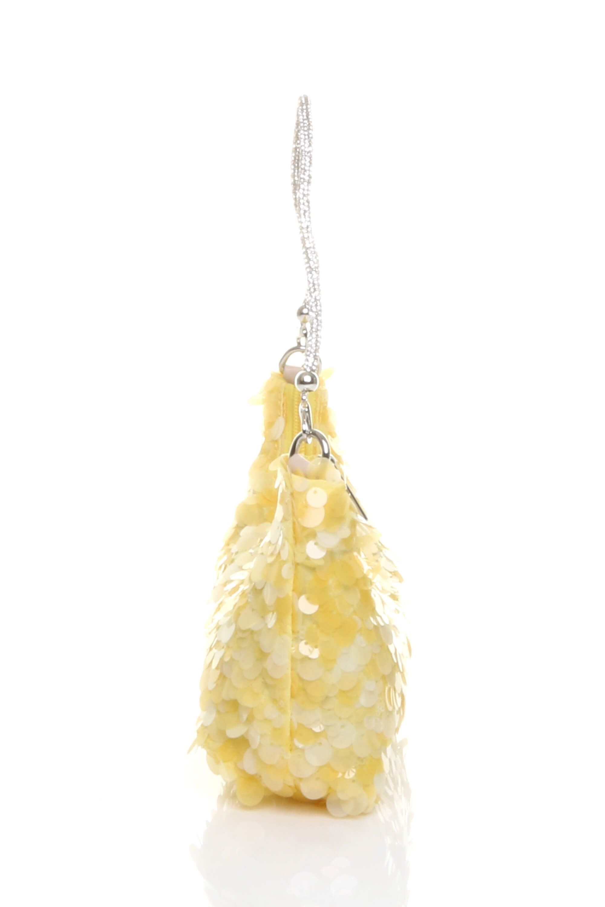 AJVANI Evening Party Going Out Diamante Handle Sequin Scoop Bag
