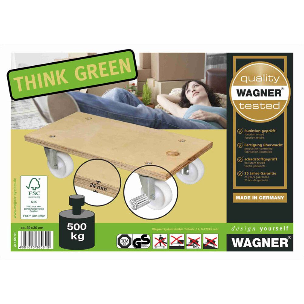 TRANSPORTPLATE WAGNER DESIGN YOURSELF 30X59 CM 500 KG