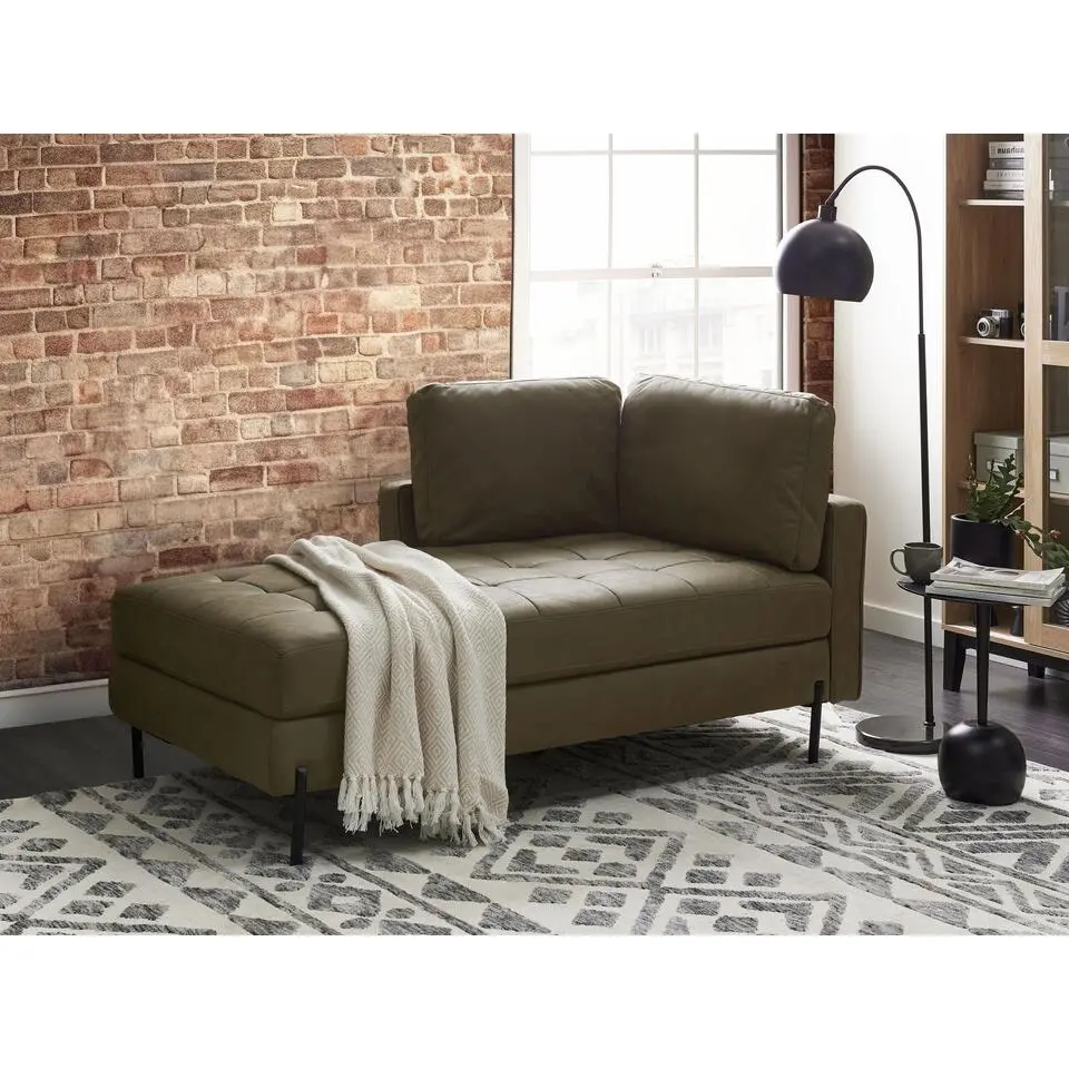 REBAIS - Chaise longue - Groen - Rechtszijdig - Kunstleer