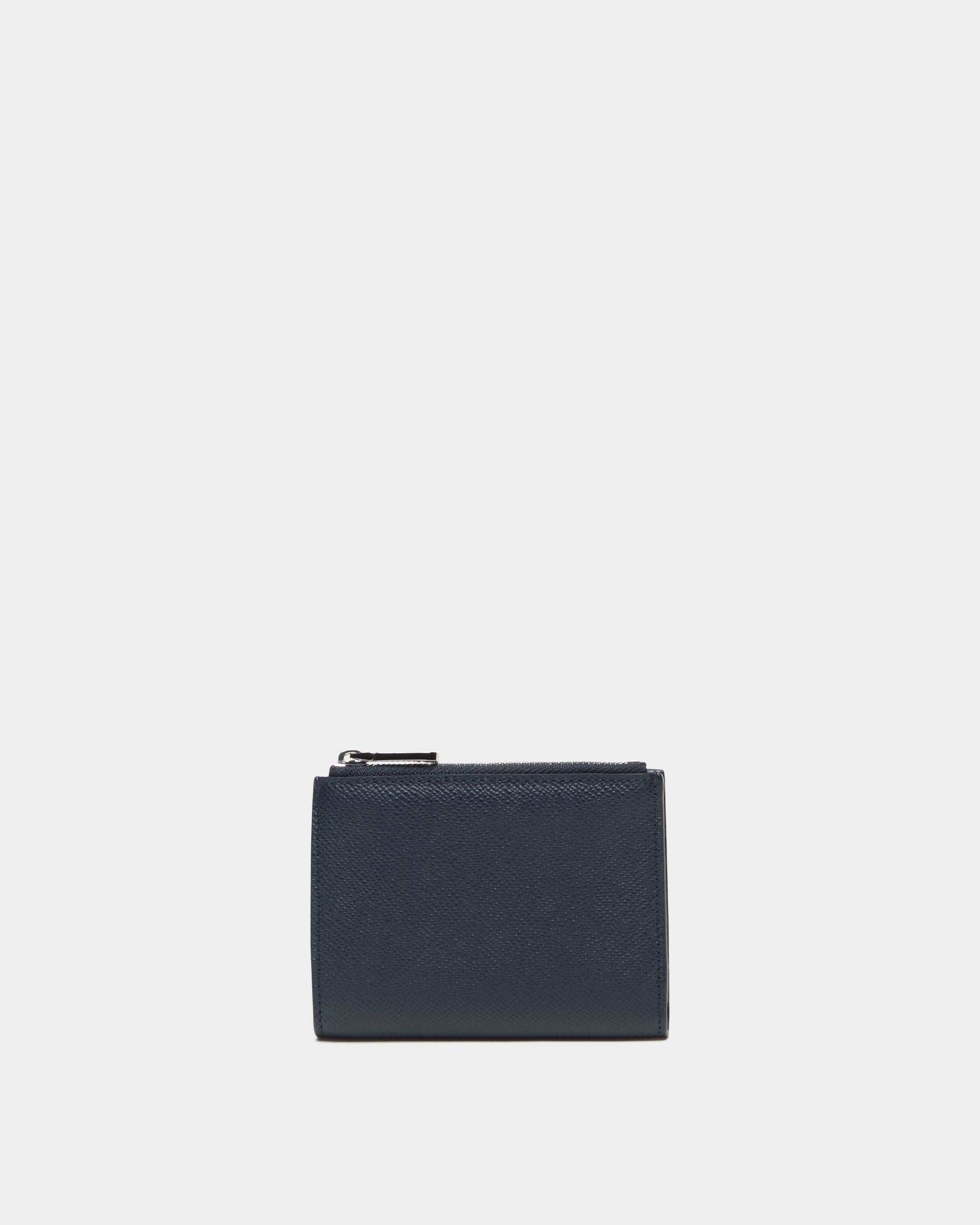 Zweiteilige Bally Essential Geldbörse aus genarbtem Leder in Navy Blue