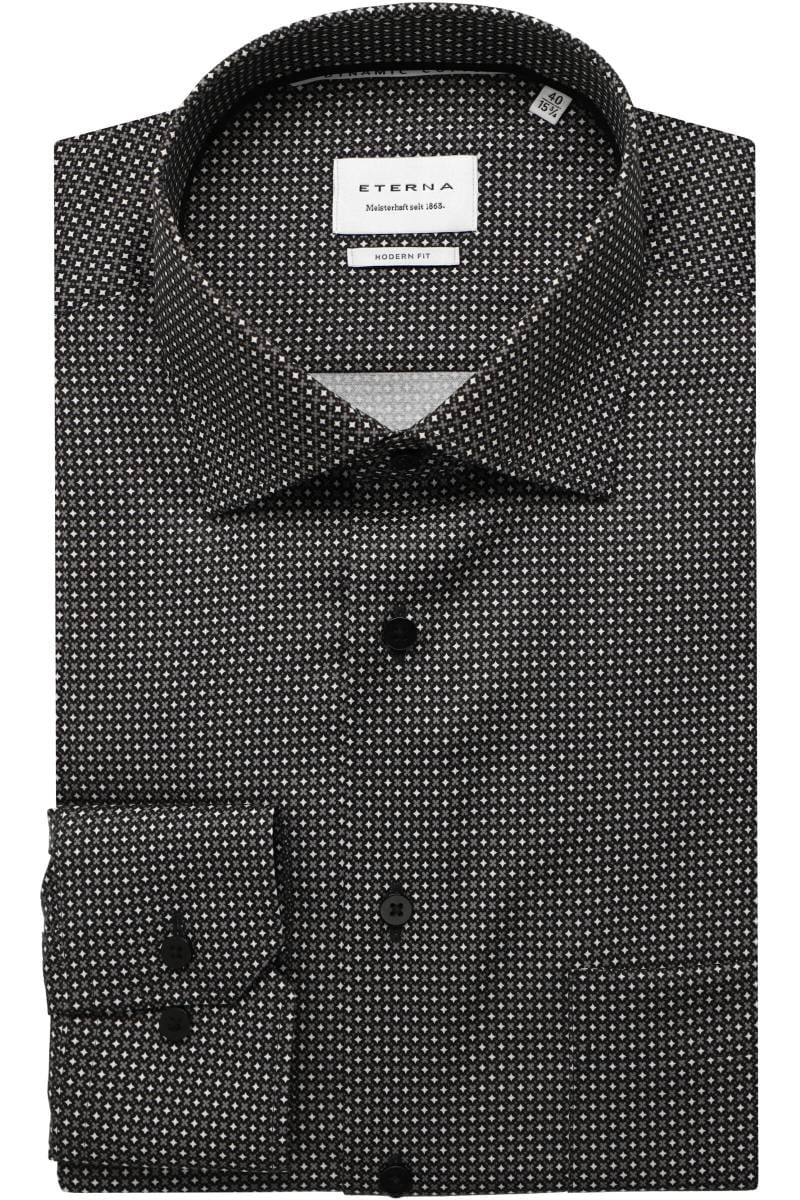 ETERNA Dynamic Cotton Modern Fit Hemd anthrazit, Bedruckt