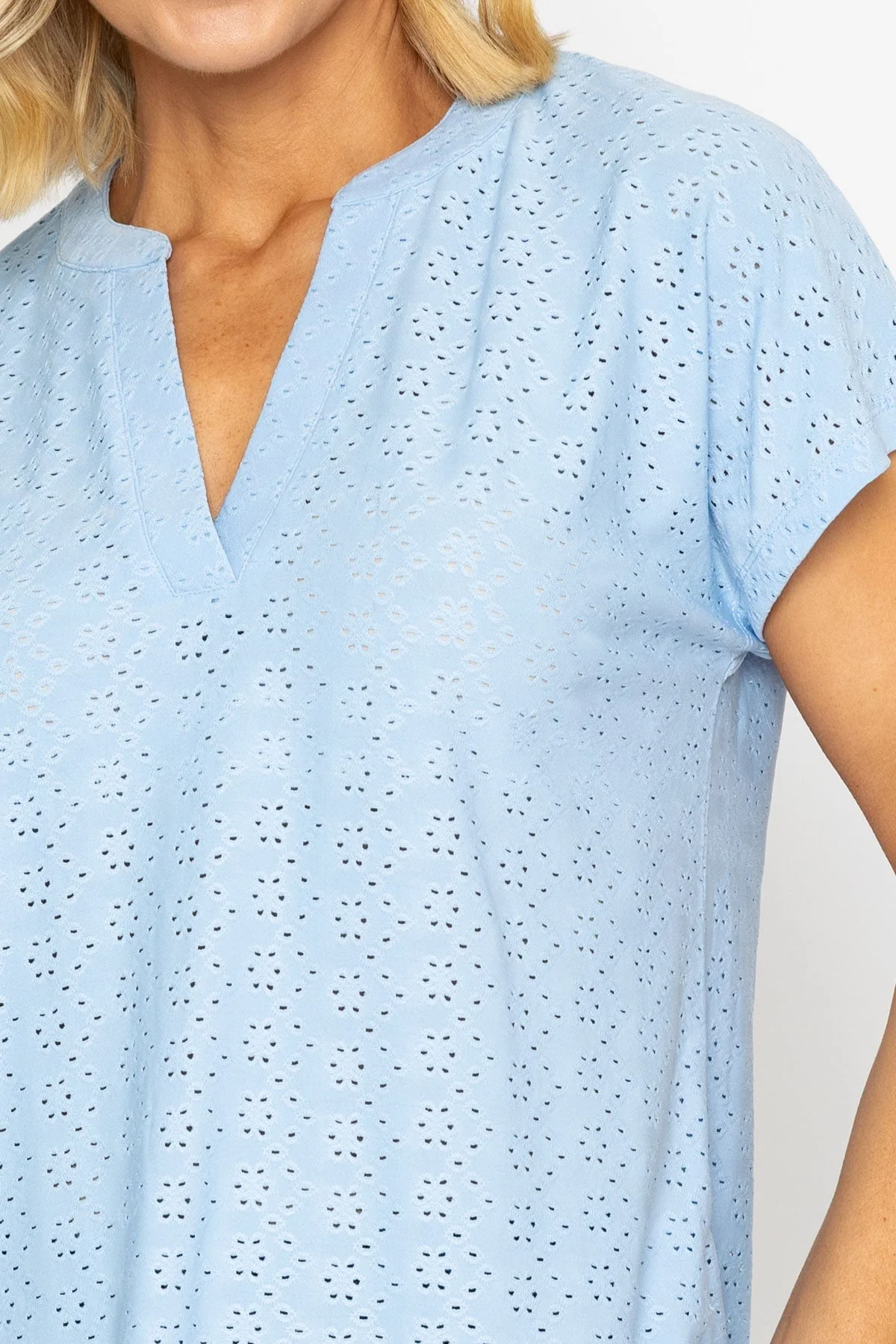 Blue Short Sleeve Jersey Top